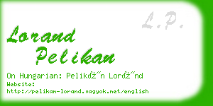 lorand pelikan business card